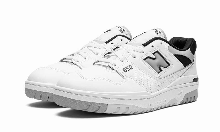 New Balance 550 White Concrete Black Variable Density Padding Dual Density Outsoles