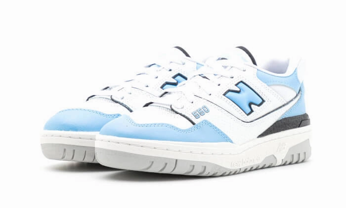 Luxe Comfort Hydration Wicking New Balance 550 White Team Carolina