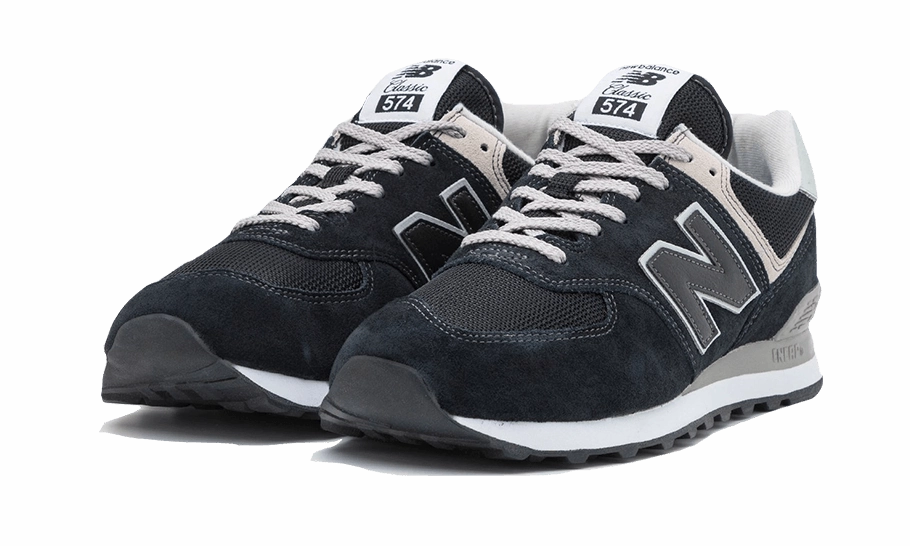 New Balance 574 Black White (2022) Comfortable ankle Anti Friction Lining