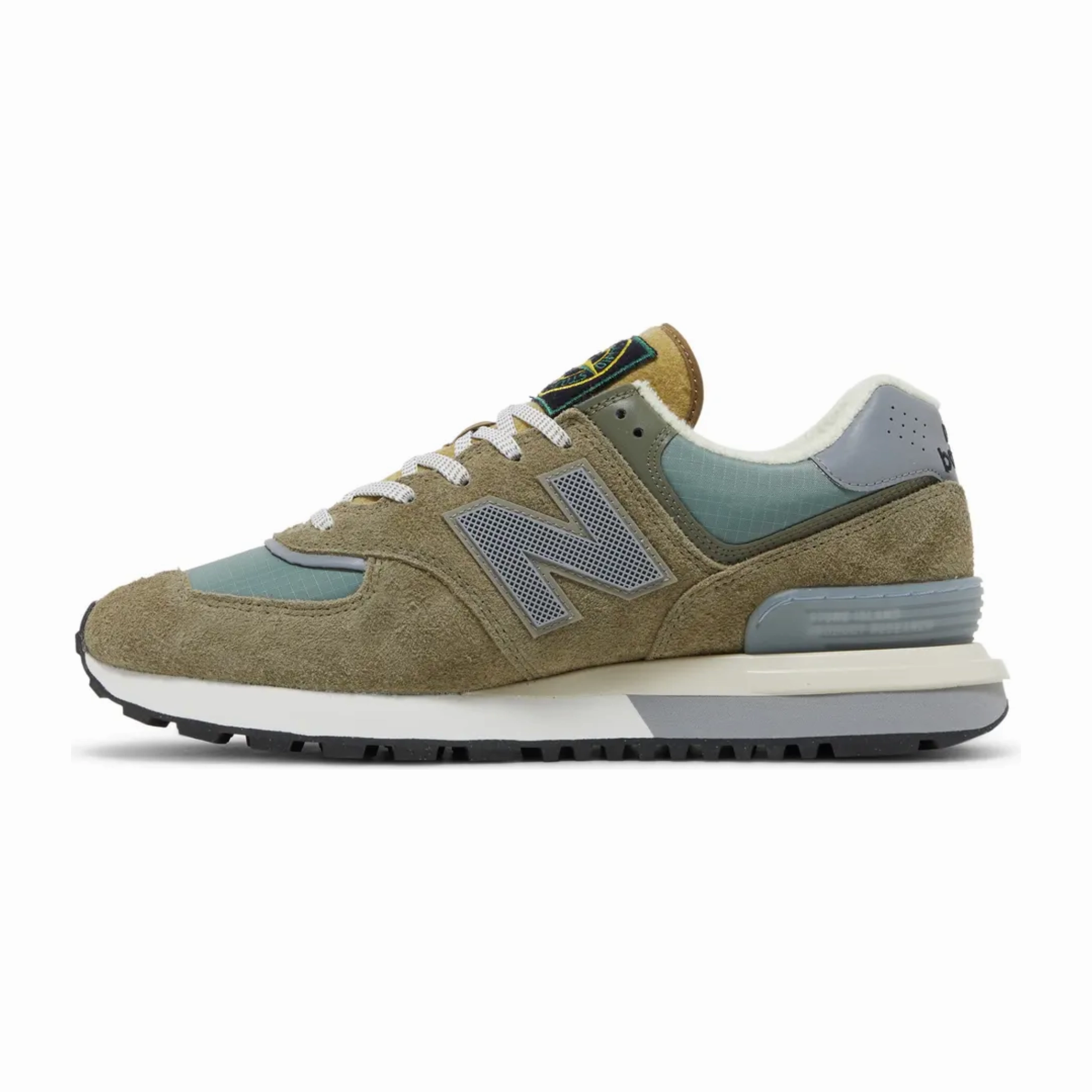 New Balance 574 Legacy Stone Island Steel Blue Quick Adjustment Compression Molded Foam