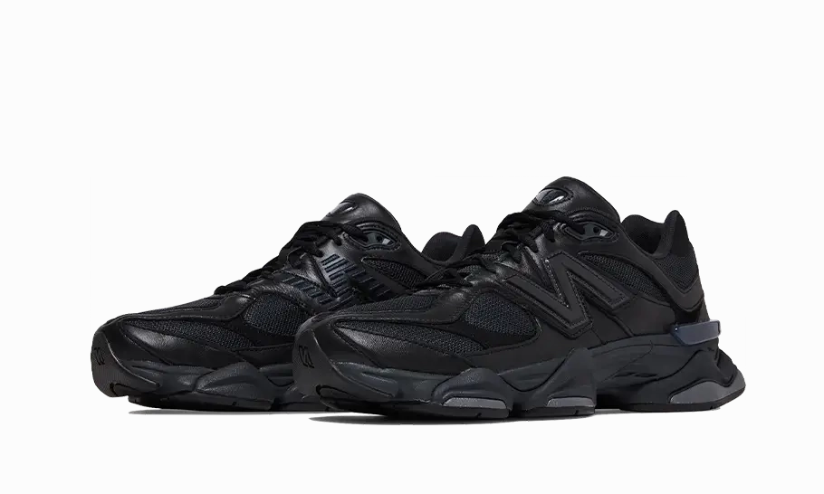 Recycled Material Design New Balance 9060 Triple Black Leather