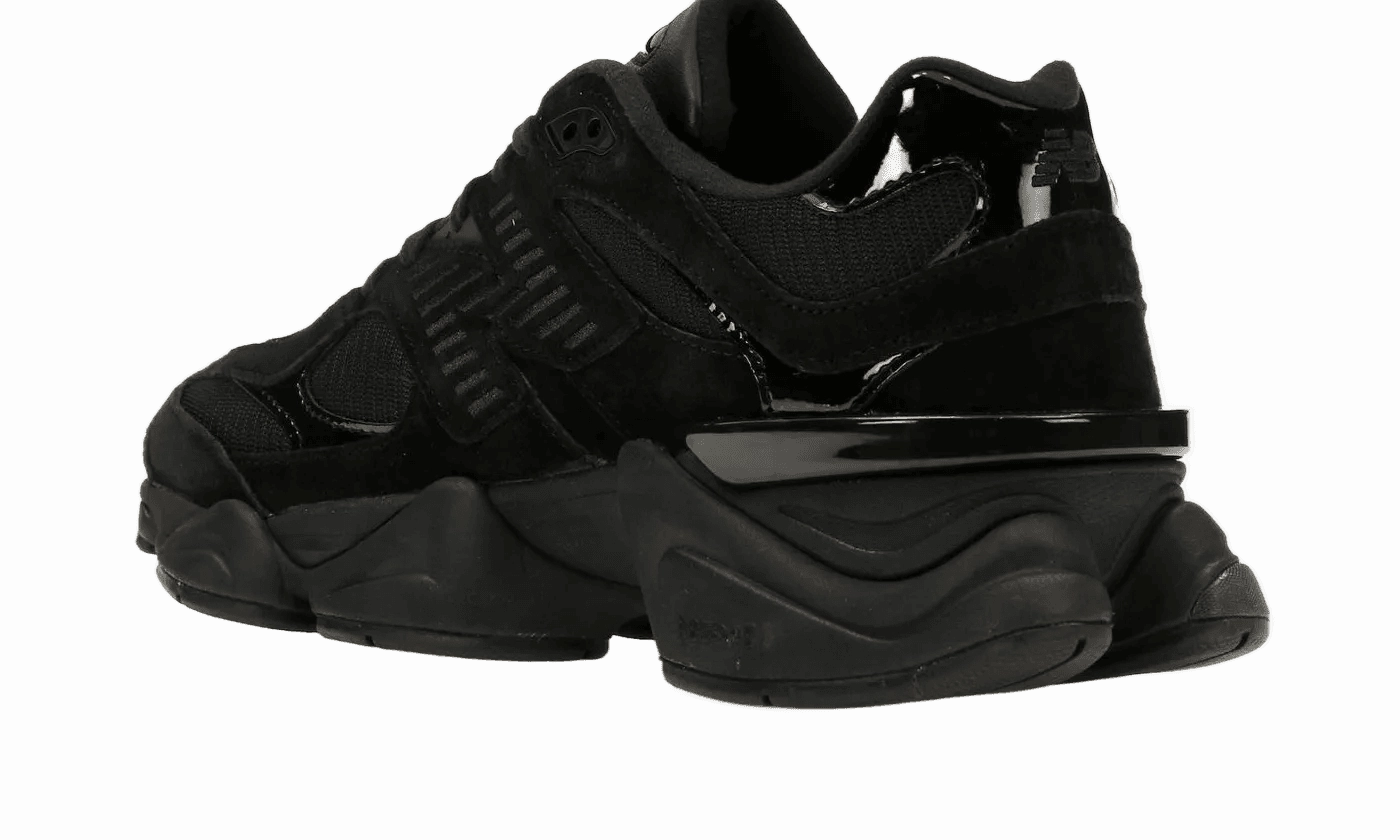 New Balance 9060 Triple Black Patent Motion Vibe Fashion Essential