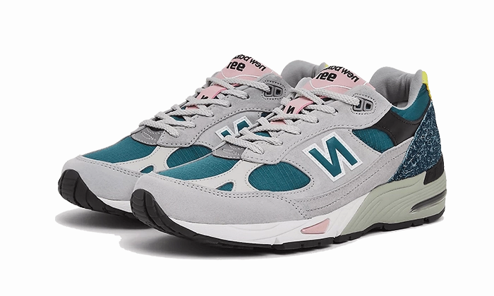 New Balance 991 Made In UK Grey Teal Non-Slip Sole Static Dissipation