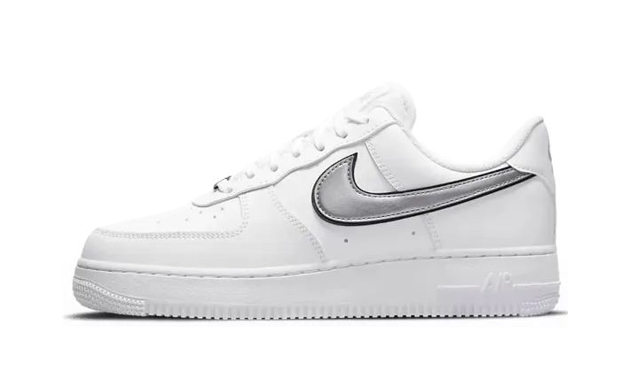 Cushioned traction Comfort Footwear Nike Air Force 1 Low Essential White Metallic Silver
