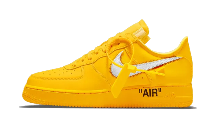 Nike Air Force 1 Low Off-White University Gold Metallic Silver Walk More Adjustable Fit
