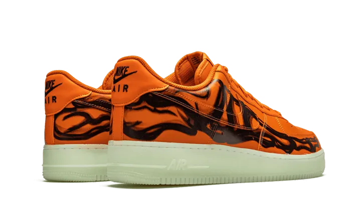 Nike Air Force 1 Low Orange Skeleton Halloween (2020) Odor Control Tech Abrasion Resistant Toe Cap