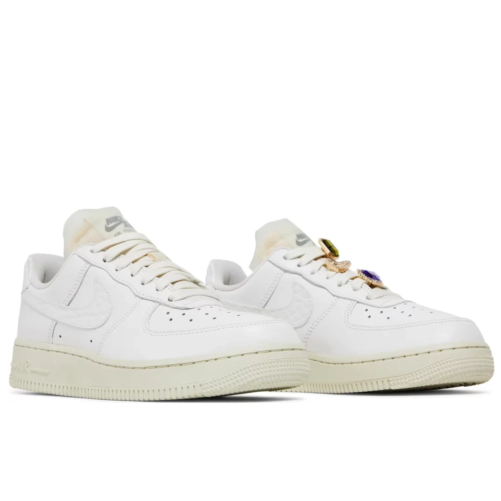 Sandals Lace Up Style Nike Air Force 1 Low Prm Jewels White