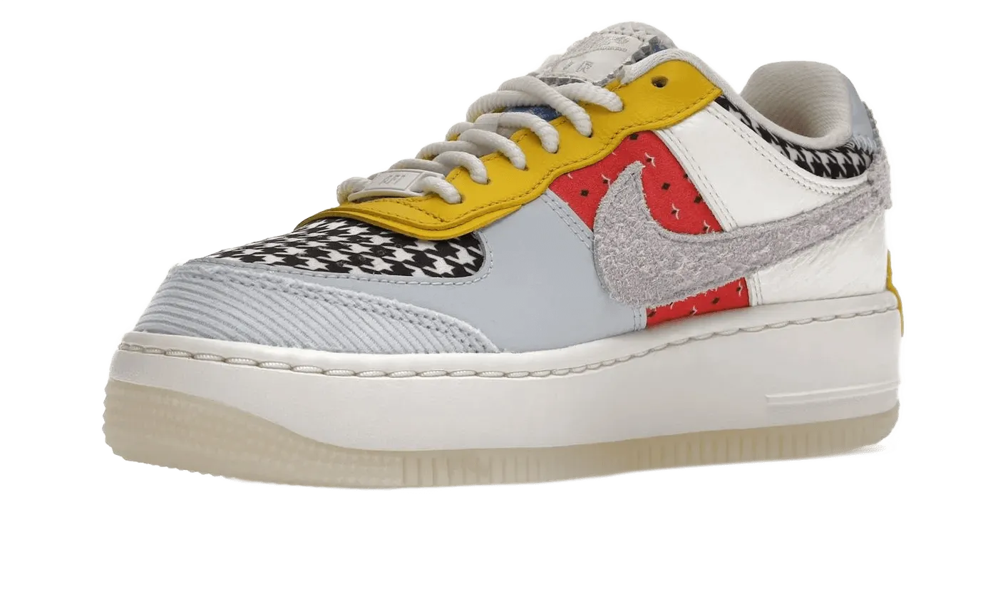 Memory Foam Footbed Nike Air Force 1 Low Shadow Multi Print Houndstooth