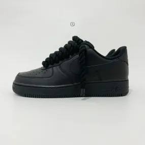 Nike Air Force 1 Low 'Triple Black Rope' Long Sessions Essential Fit