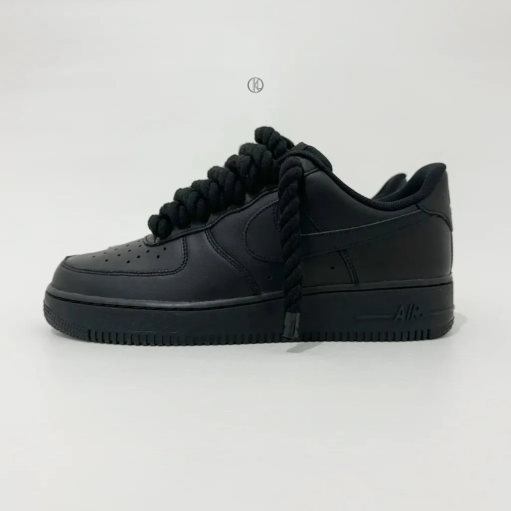 Nike Air Force 1 Low 'Triple Black Rope' Comfortable Standing Go Anywhere