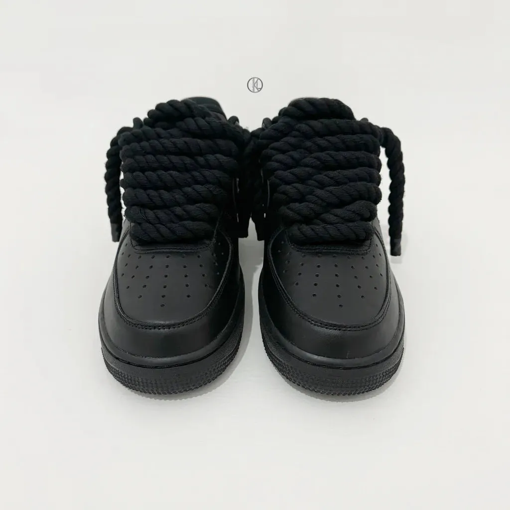 Nike Air Force 1 Low 'Triple Black Rope' Athletic Design Heel Cup Stability