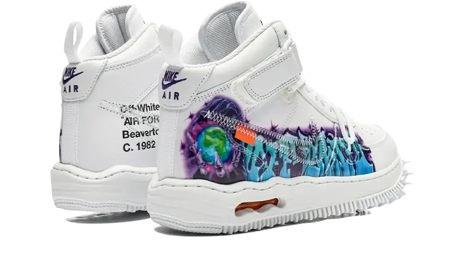Sock Liner Tech Abrasion Resistant Welding Nike Air Force 1 Mid SP Off-White Graffiti