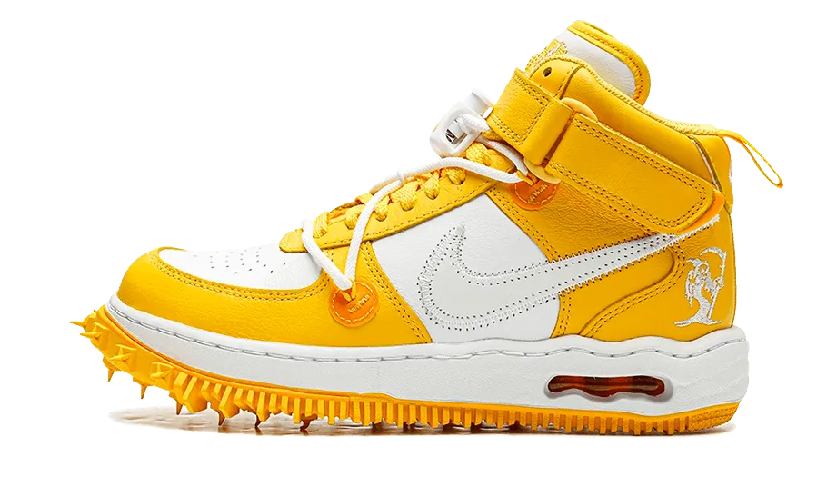 Shock absorption system Soft cushion Nike Air Force 1 Mid SP Off-White Varsity Maize