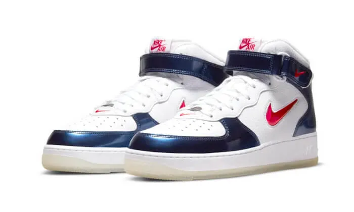 Stylish Wear Dynamic Traction Nike Air Force 1 Mid University Red Midnight Navy