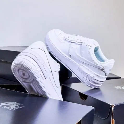 Impact Diffusing Design Dynamic Traction Nike Air Force 1 Shadow Triple White