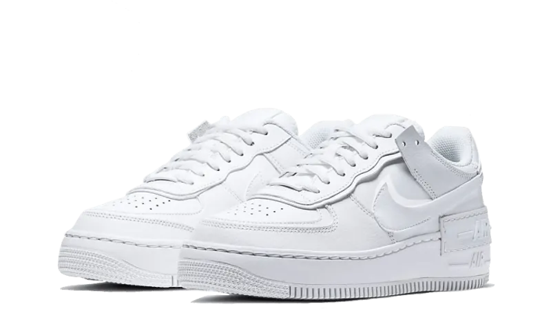 Nike Air Force 1 Shadow Triple White walking shoes Precision Bonded Overlays