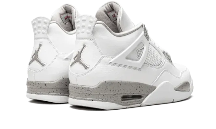 Wide Footbed Nike Air Jordan 4 Tech White (White Oreo)