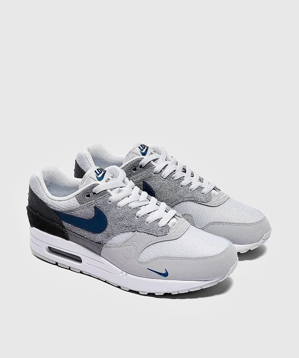 Nike AIR MAX 1 SNEAKER SMOKE GREYWHITE Neutral Footwear Daily Commuting