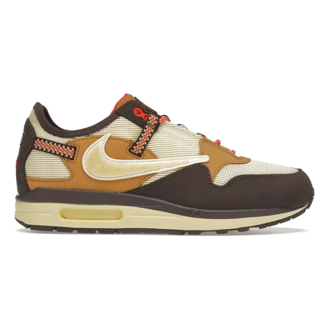 Smooth Outsole short - distance use Nike Air Max 1 Travis Scott Cactus Jack Baroque Brown