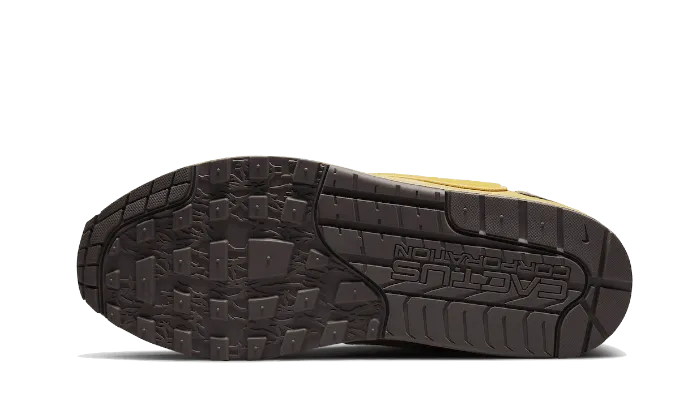 Ergonomic Heel Support Relaxed Fit Nike Air Max 1 Travis Scott Cactus Jack Saturn Gold