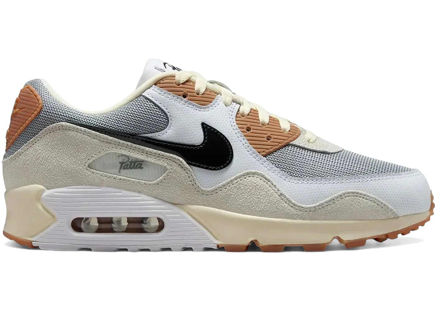 Nike Air Max 90 SP Patta Waves Particle Grey Coconut Milk Flexible Rubber Outsole No Laces