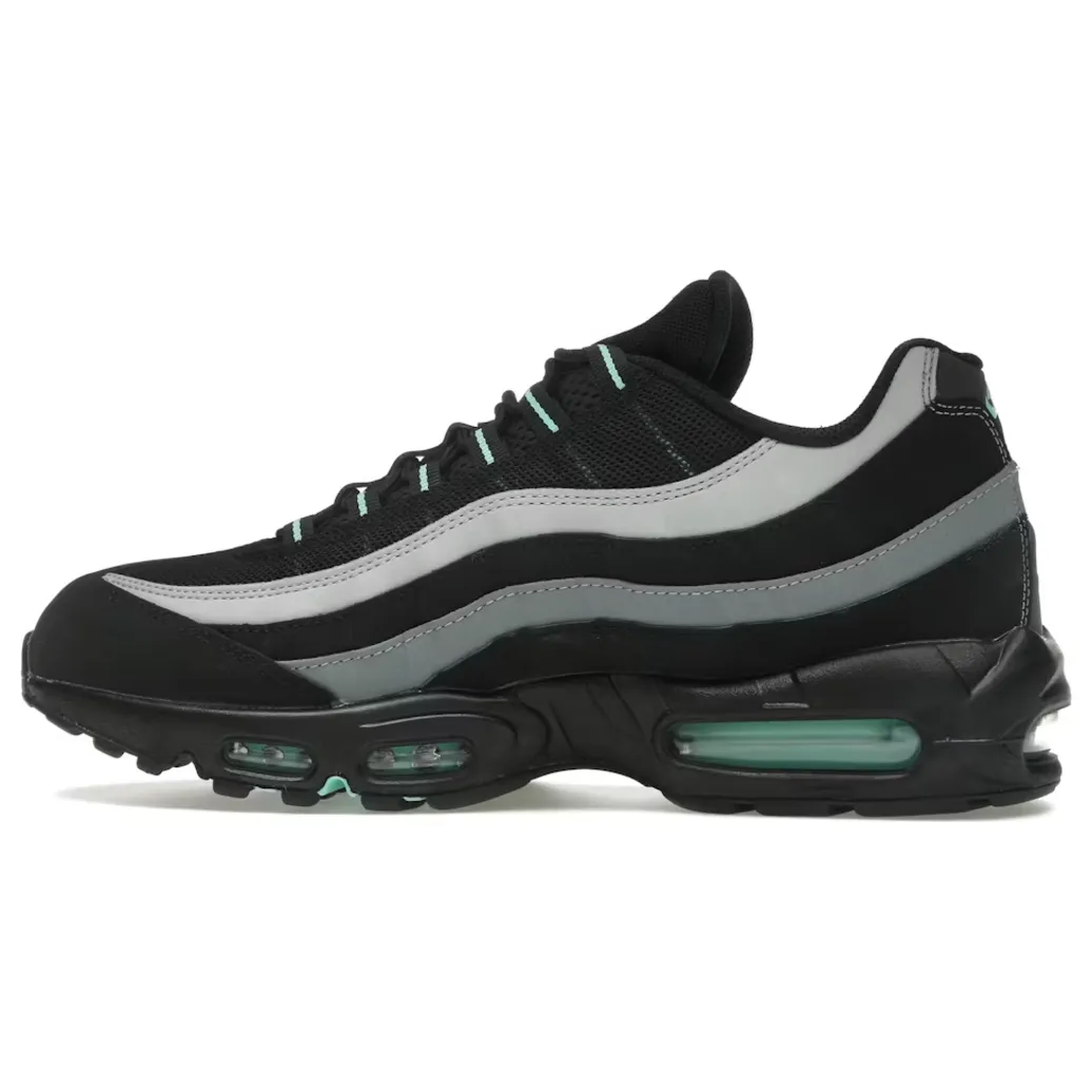 Nike Air Max 95 Black Aurora Green group running wear Training - essential