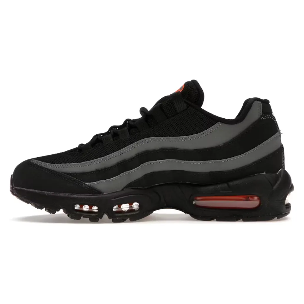 Nike Air Max 95 Black Grey Safety Orange comfortable sneakers