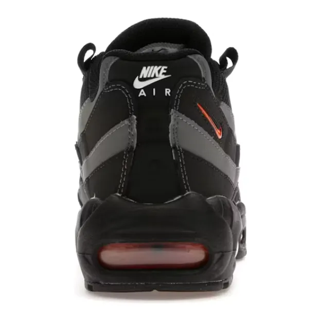Nike Air Max 95 Black Grey Safety Orange patterned - design shoes running in suburbs