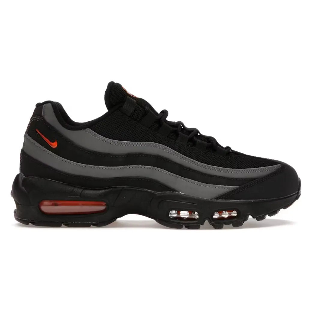 Marathon Training round - toe shoes Nike Air Max 95 Black Grey Safety Orange