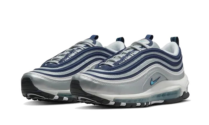 Running Performance Abrasion Pads Nike Air Max 97 Metallic Silver Blue