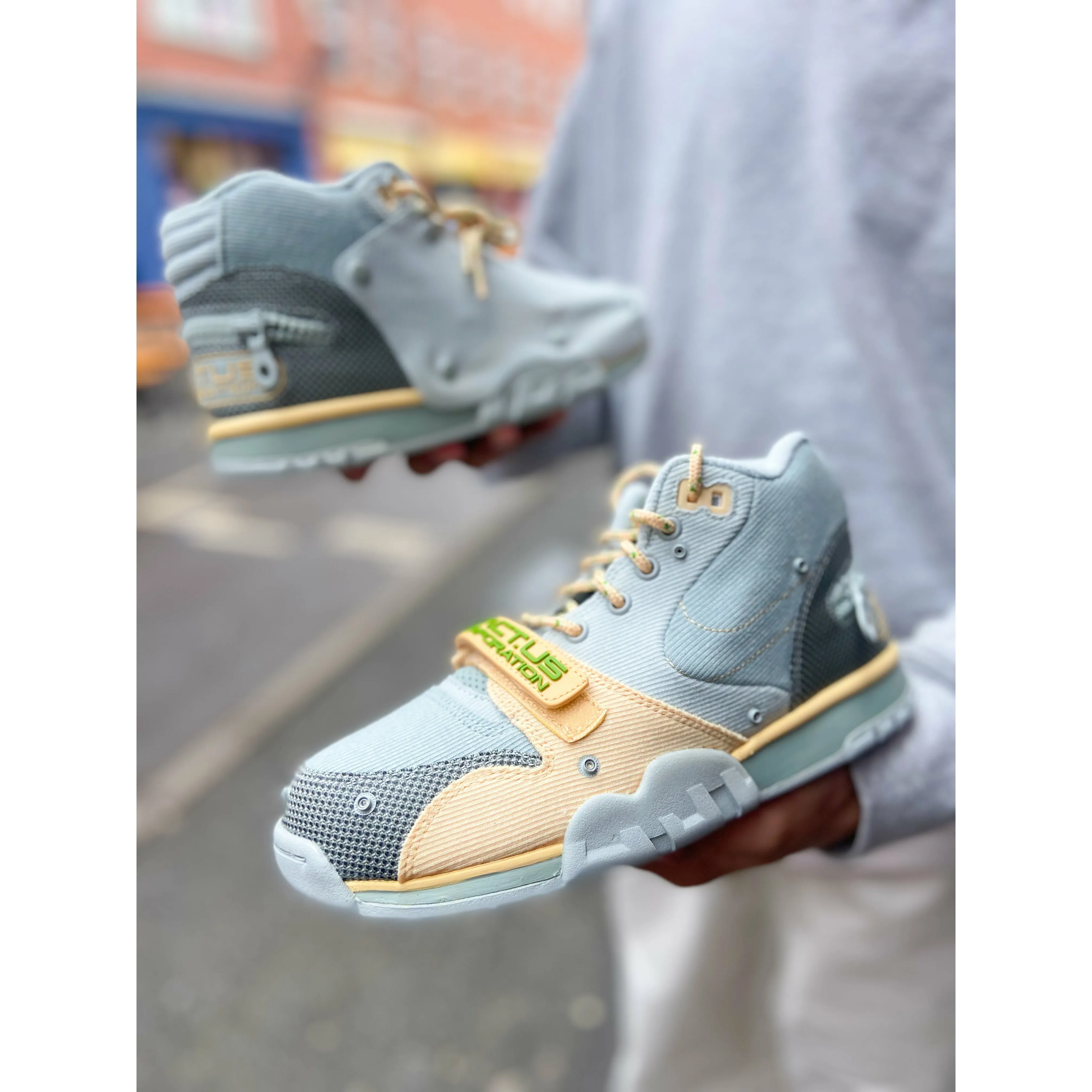 hard - sole - feature shoes TpuMidsole Nike Air Trainer 1 SP Travis Scott Grey Haze