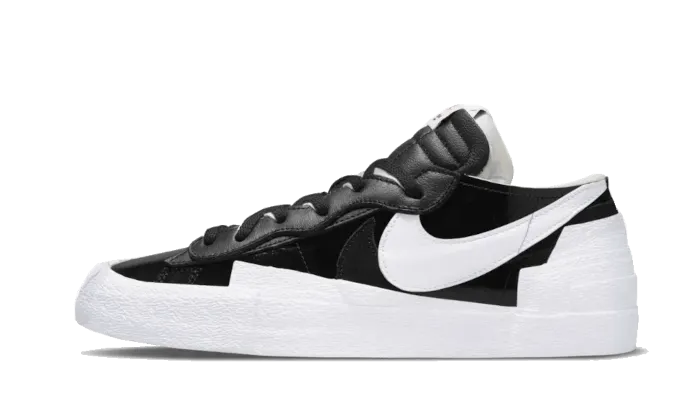 Nike Blazer Low Sacai Black Patent Reinforced Elegant shock absorption