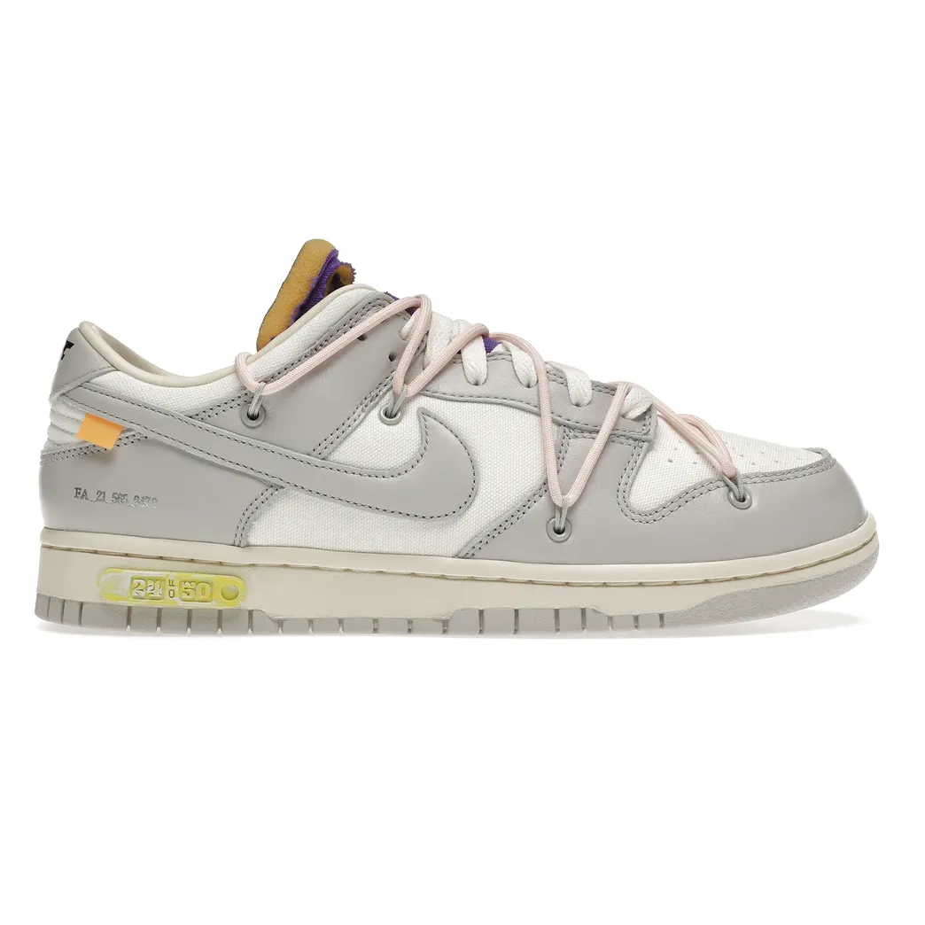 Nike Dunk Low Off-White Lot 24 running in an underpass area shoes