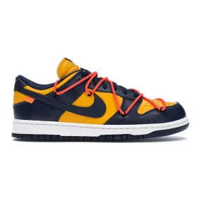 Nike Dunk Low Off White University Gold Midnight Navy running belts heel - cup insole shoes