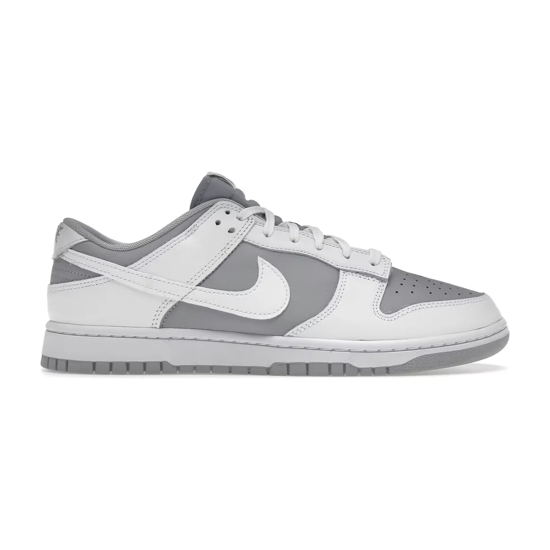 fall running footwear Flexible Construction Nike Dunk Low Retro White Grey