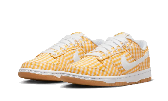 Flexible Cushioning Comfortable Soles Nike Dunk Low Yellow Gingham
