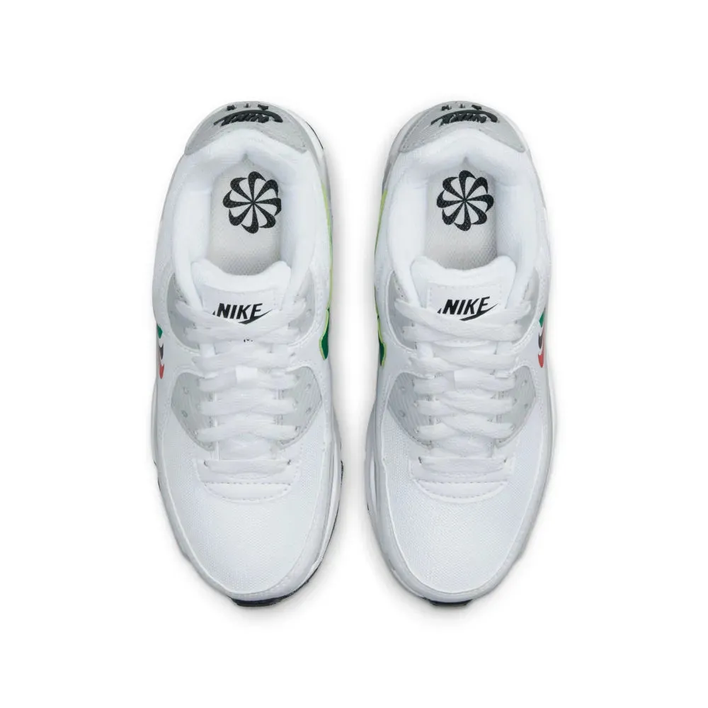 Nike DV3032 100 Air Max 90 GS White/Malachite/Red Outdoor Walks