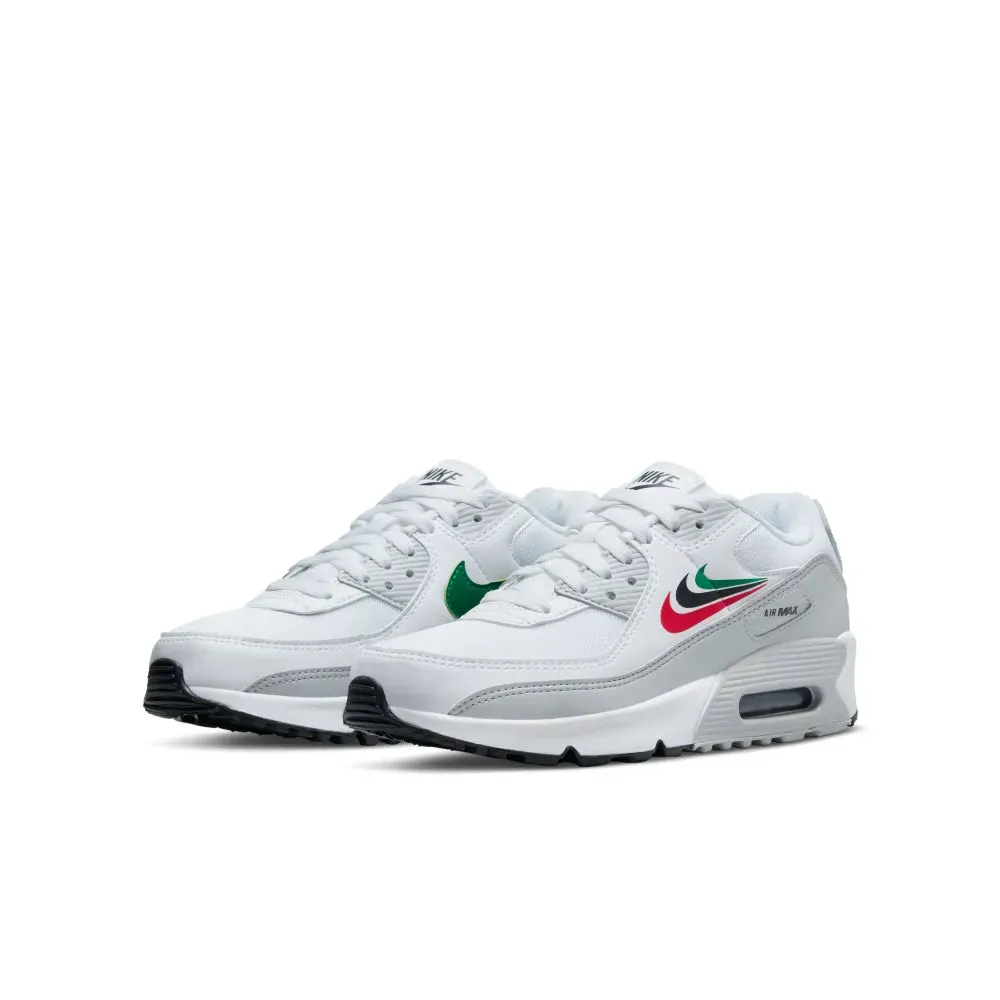 Nike DV3032 100 Air Max 90 GS White/Malachite/Red Flex Groove System