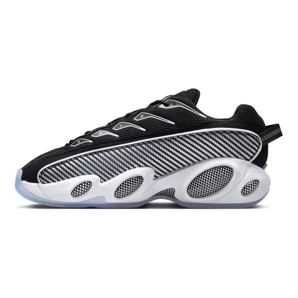 Nike NOCTA Glide Drake Black White striped running option running in a gulf area shoes