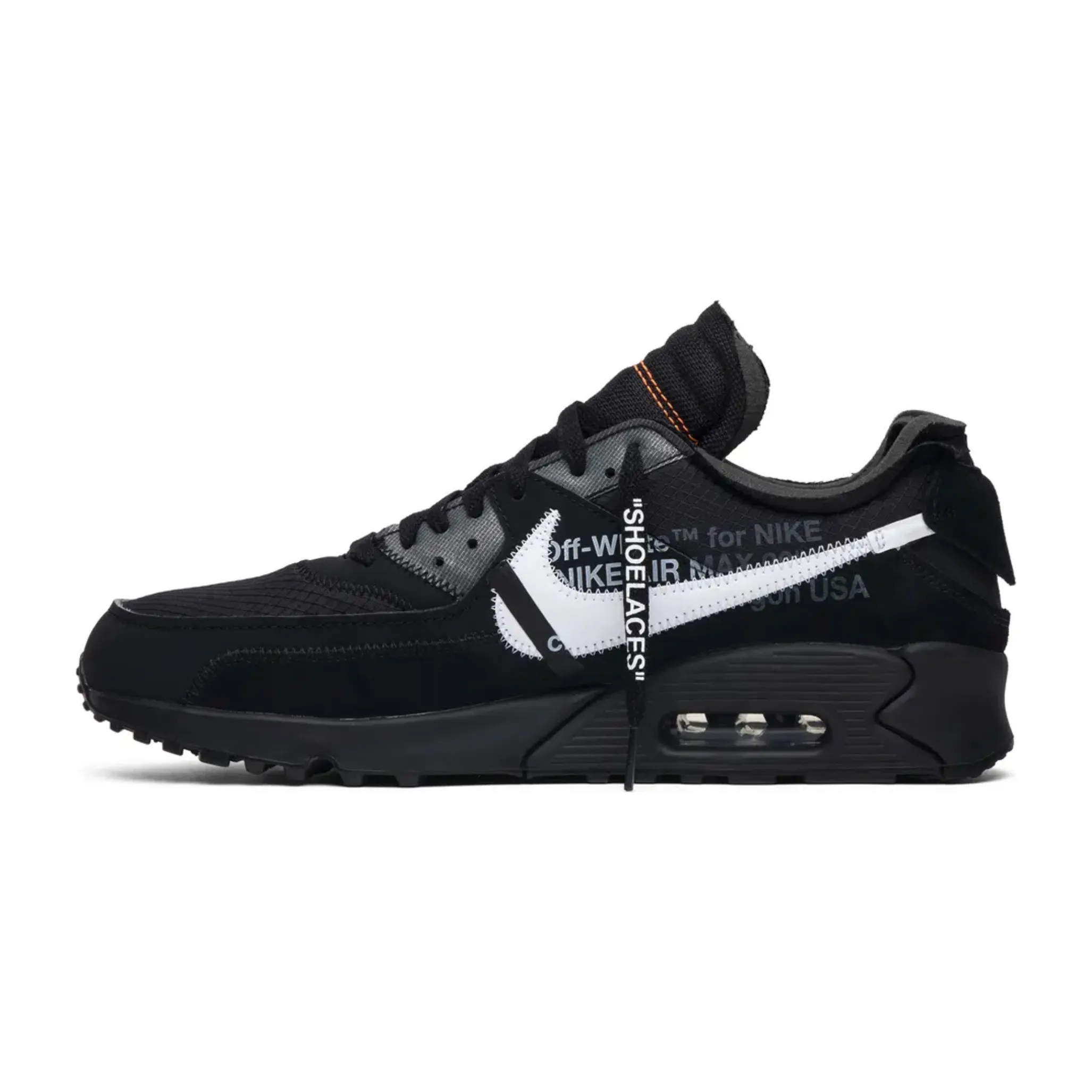 track athlete professional quality Nike Off White Air Max 90 Black