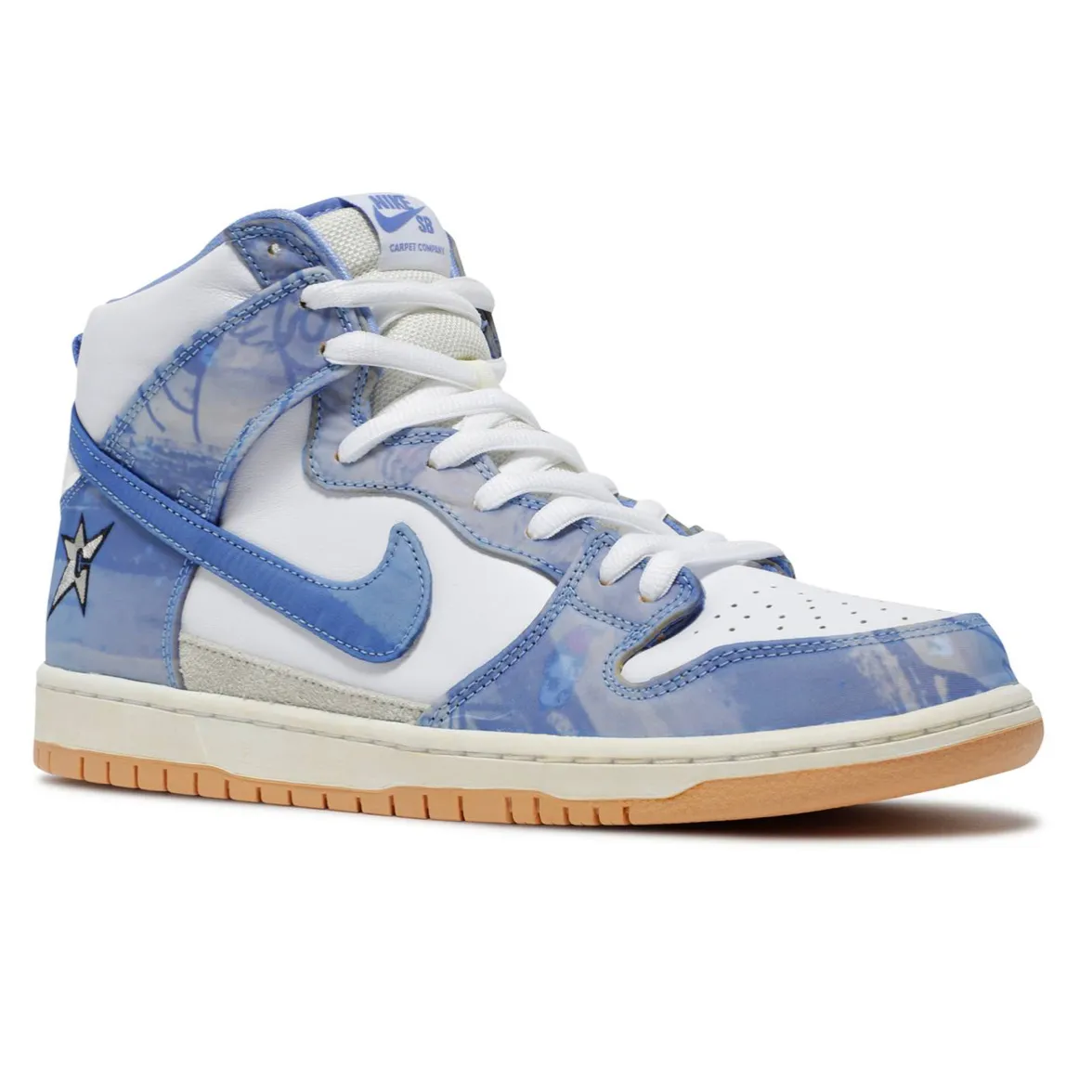 Nike SB Dunk High Carpet Company Custom running in a train station area shoes