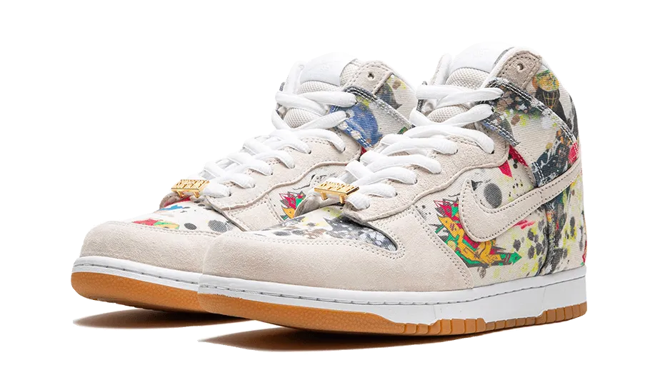 Nike SB Dunk High Supreme Rammellzee Leather Upper Durable Frame