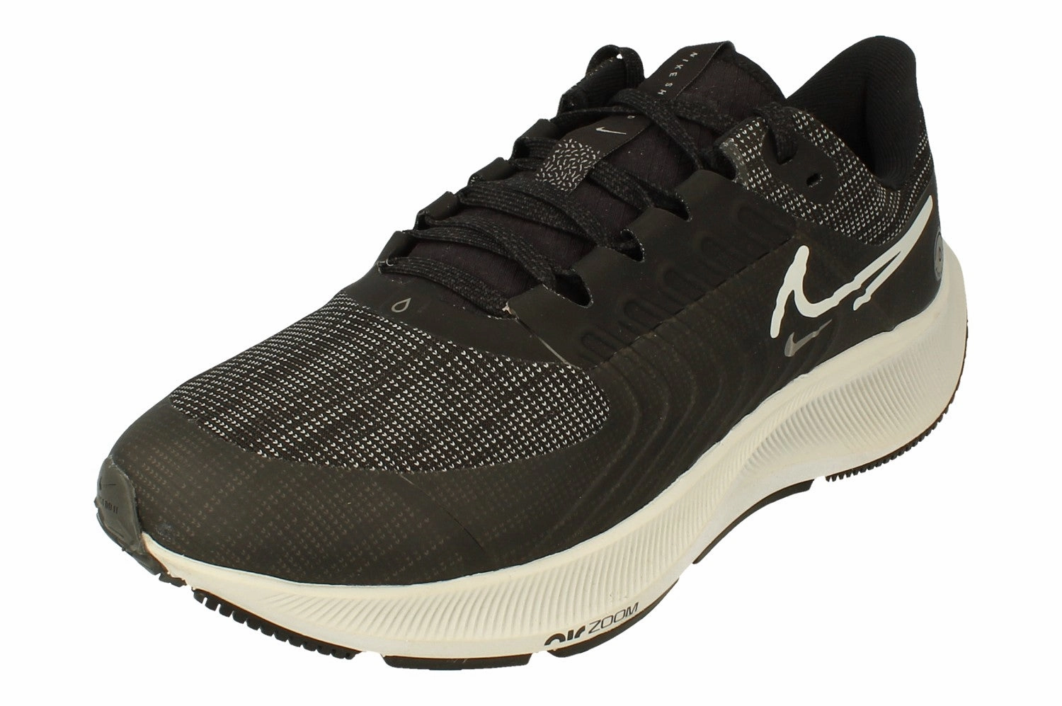 Nike Air Zoom Pegasus 38 Shield | Mens | Black Platinum Tint Neutral Frame Weather Resistant Coating
