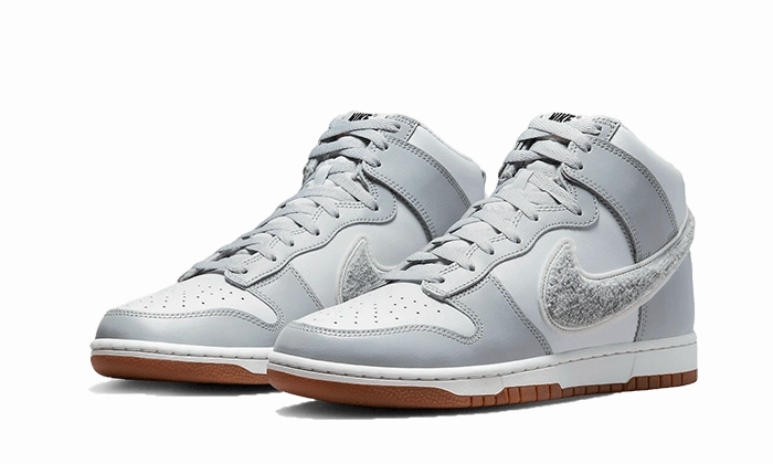 Nike Dunk High Retro Chenille Swoosh White Grey Impact Diffusion Plate Flexible Build