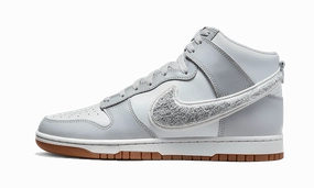 Nike Dunk High Retro Chenille Swoosh White Grey Power Move