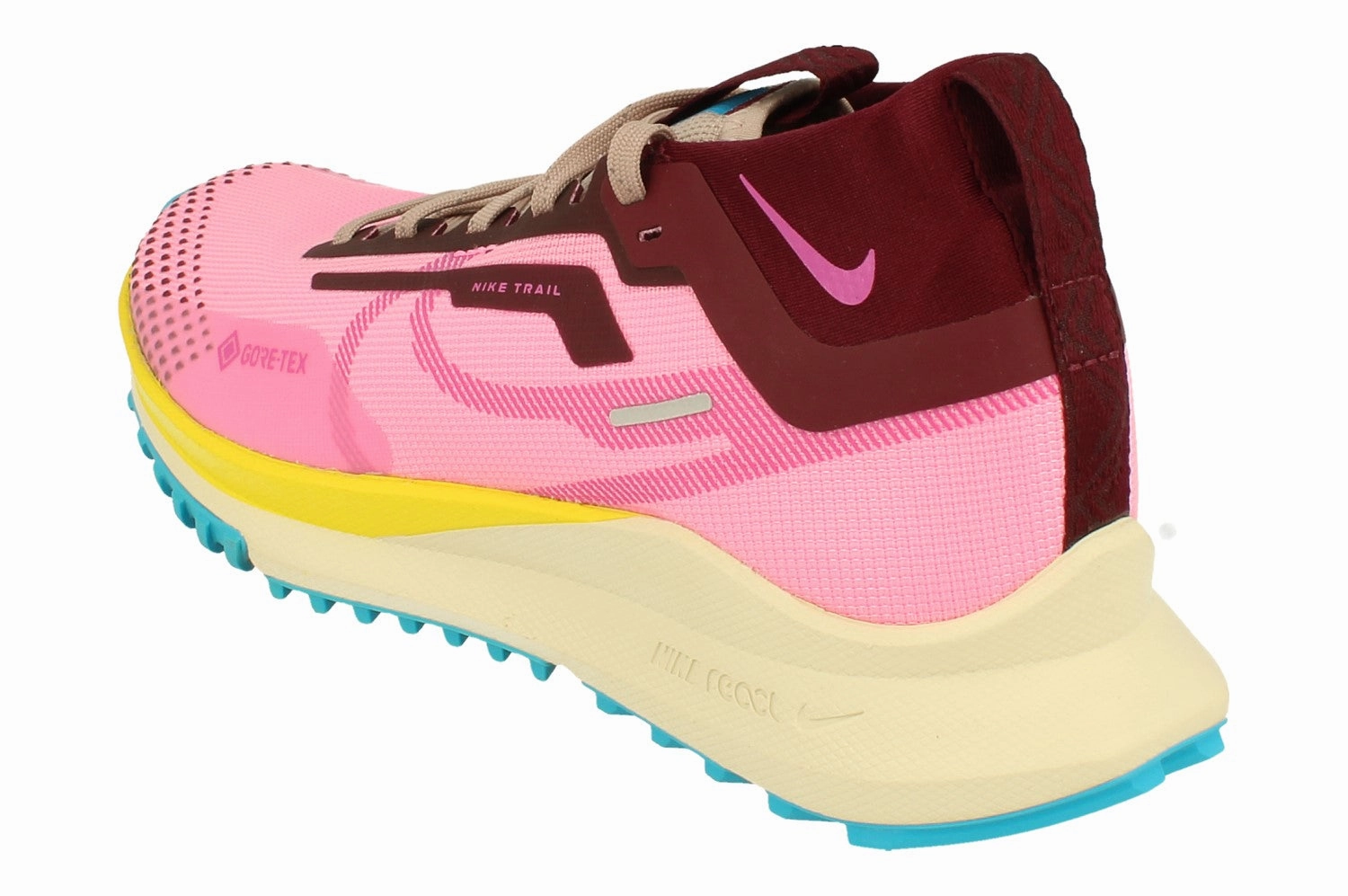 Snug running in cross - country races shoes Nike Womens React Pegasus Trail 4 GTX FD0797 600