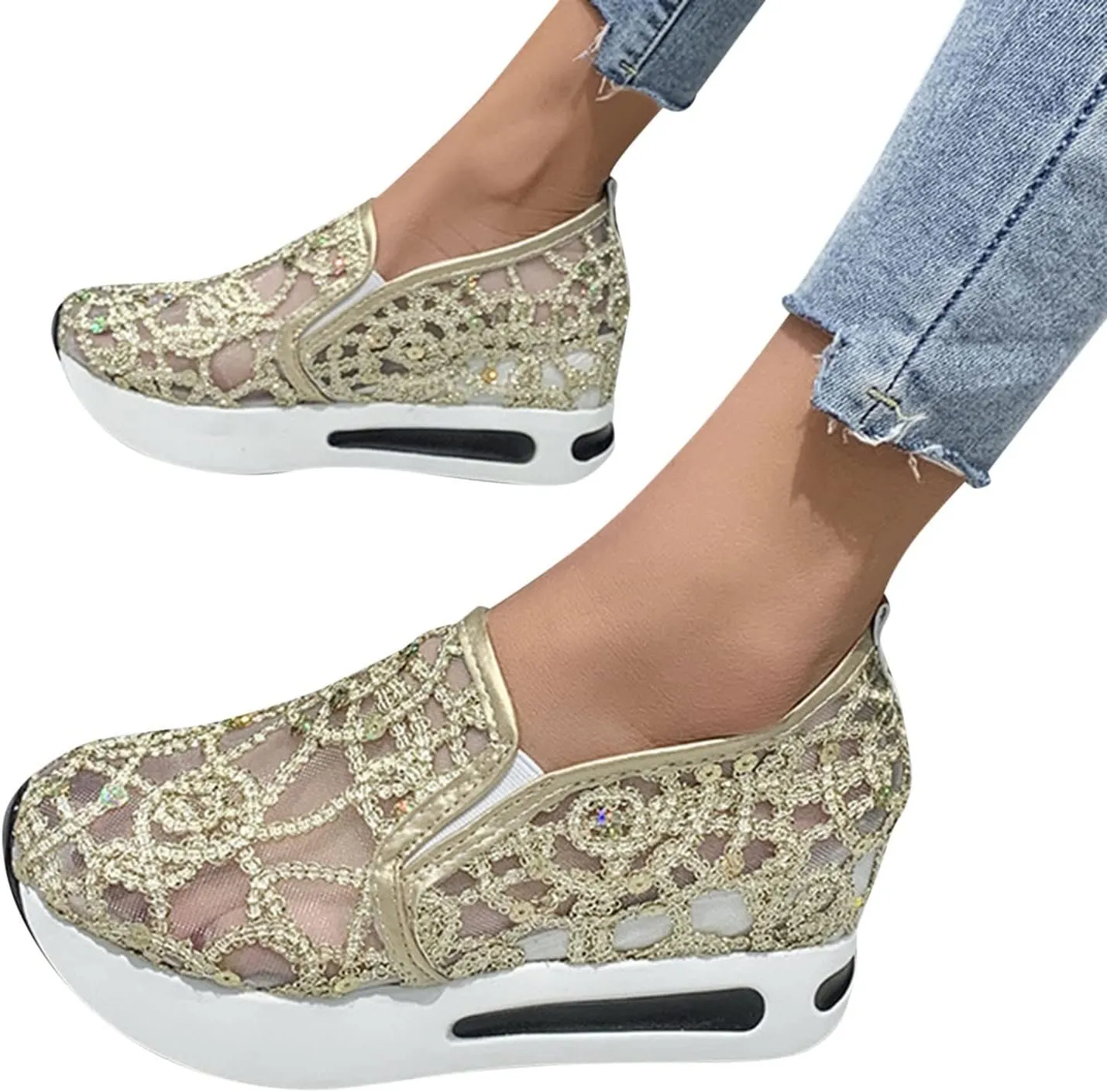 Non Slip Shoes for Women Food Service Plantar Fasciitis Womens Tennis Shoes Size 9 Wide Nursing Shoes Women Comfortable Slip On Casual White Platform Sneakers for Women Cycling Shoes Women Outdoor