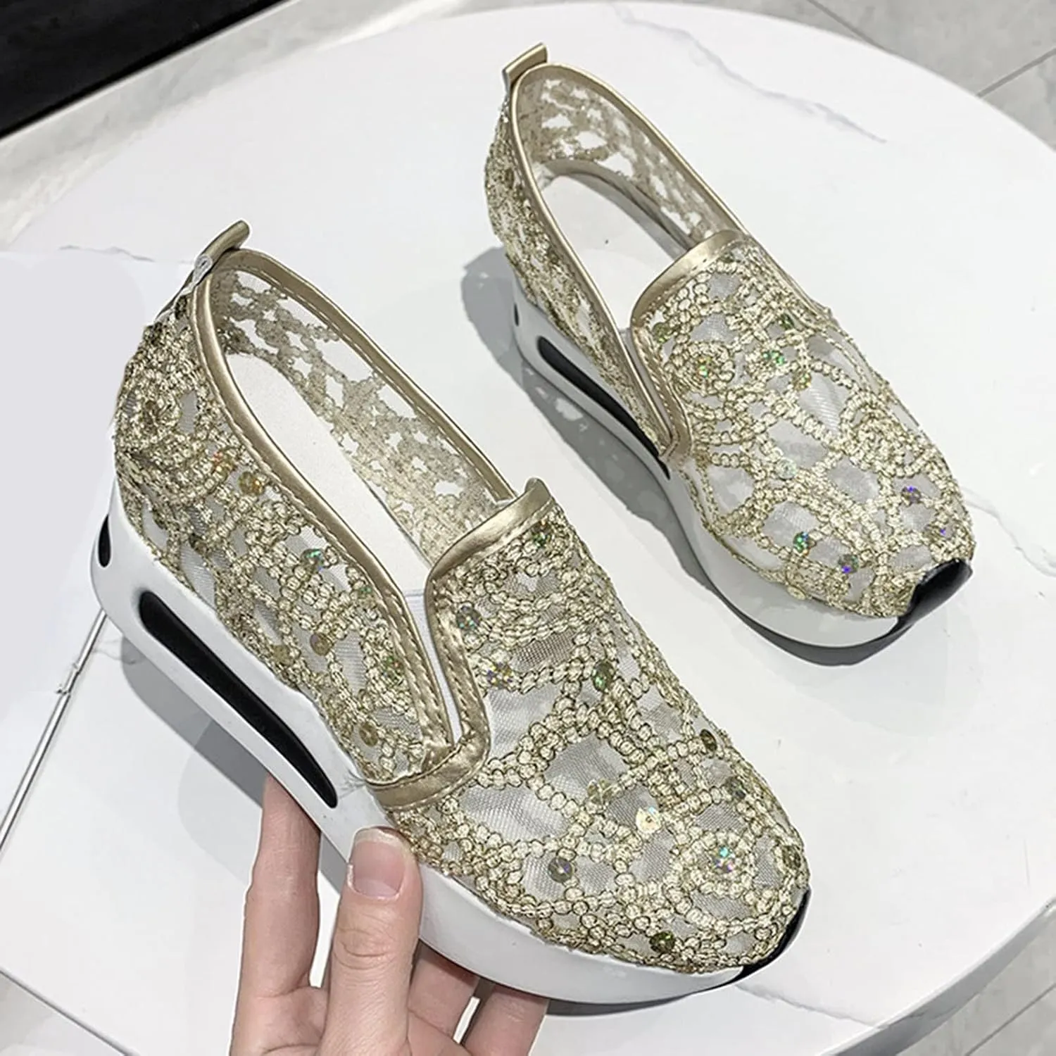 Non Slip Shoes for Women Food Service Plantar Fasciitis Womens Tennis Shoes Size 9 Wide Nursing Shoes Women Comfortable Slip On Casual White Platform Sneakers for Women Cycling Shoes Women Outdoor