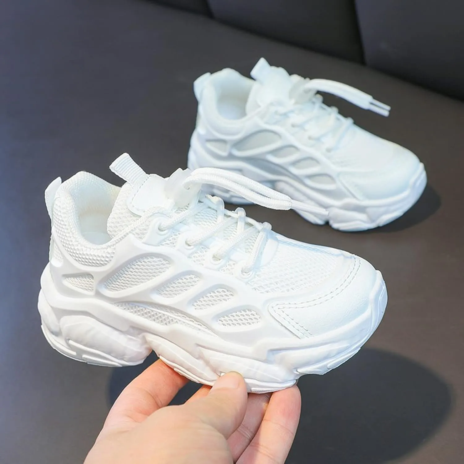 Non-Slip Sports Shoes Lightweight Kids Unisex Comfortable Breathable Strap Athletic Running Walking Tennis Shoes