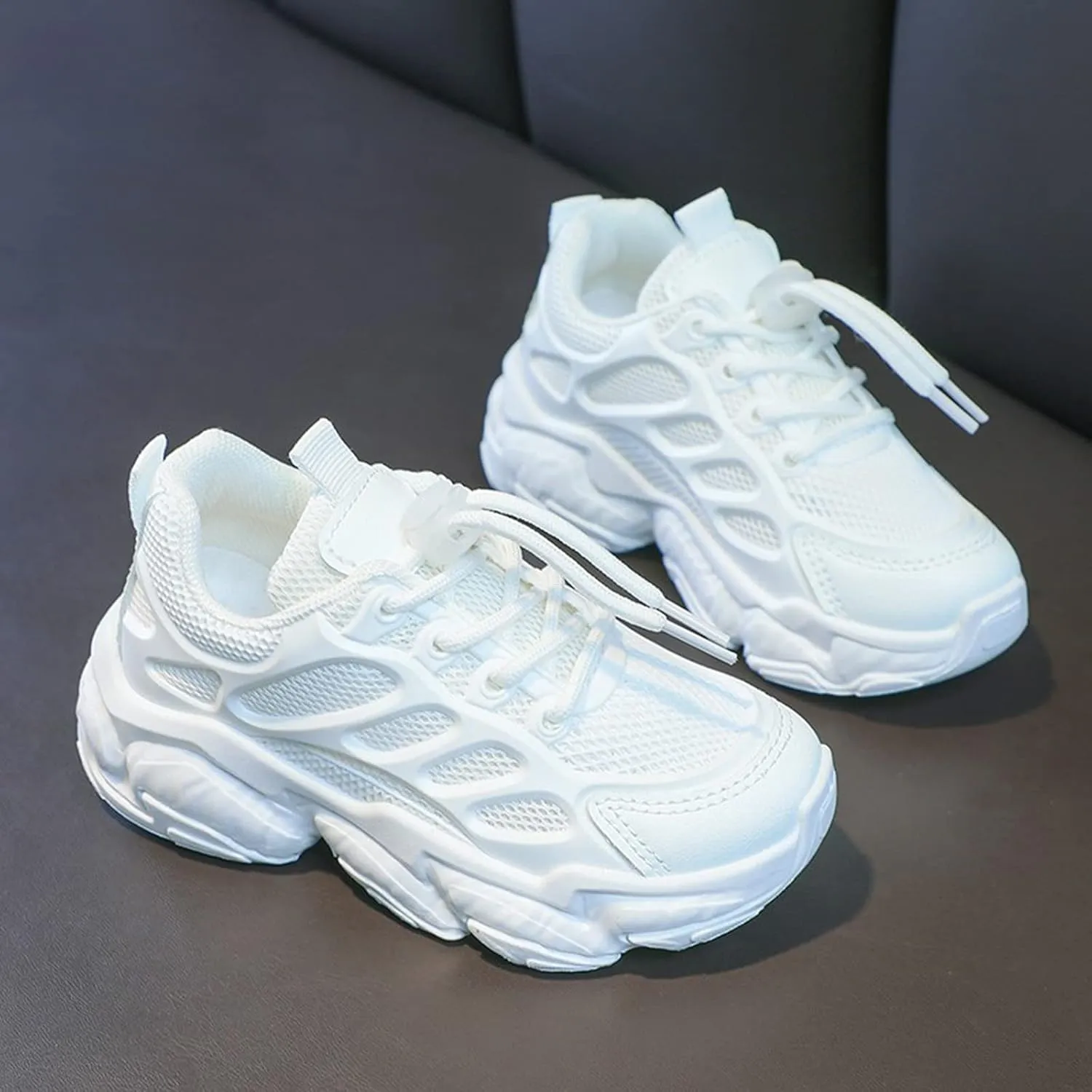 Non-Slip Sports Shoes Lightweight Kids Unisex Comfortable Breathable Strap Athletic Running Walking Tennis Shoes